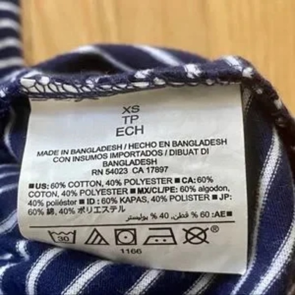 Old Navy Short Sleeve Jersey Knit Navy White Striped Mini Dress Size XS - Picture 3 of 5